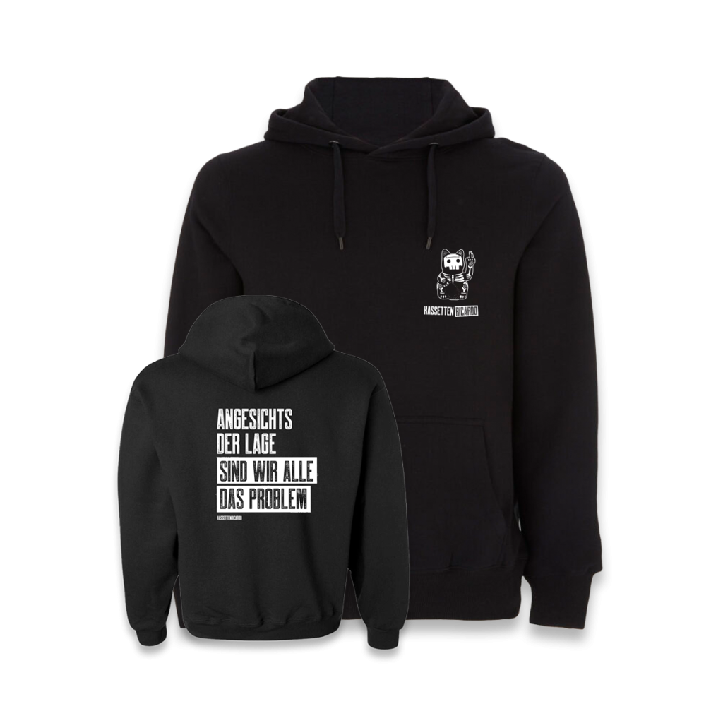 Kassettenricardo Hoodie mit Katze und Spruch